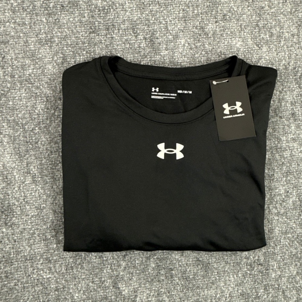 Under Armour Mens Medium Black Locker Tee 2.0 LS Long Sleeve Shirt NWT